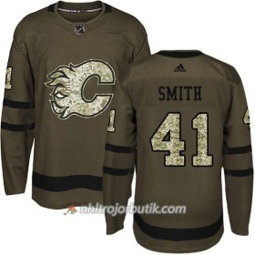 Män Ishockey Calgary Flames Tröja Mike Smith 41 Adidas 2017-2018 Camo Grön Authentic